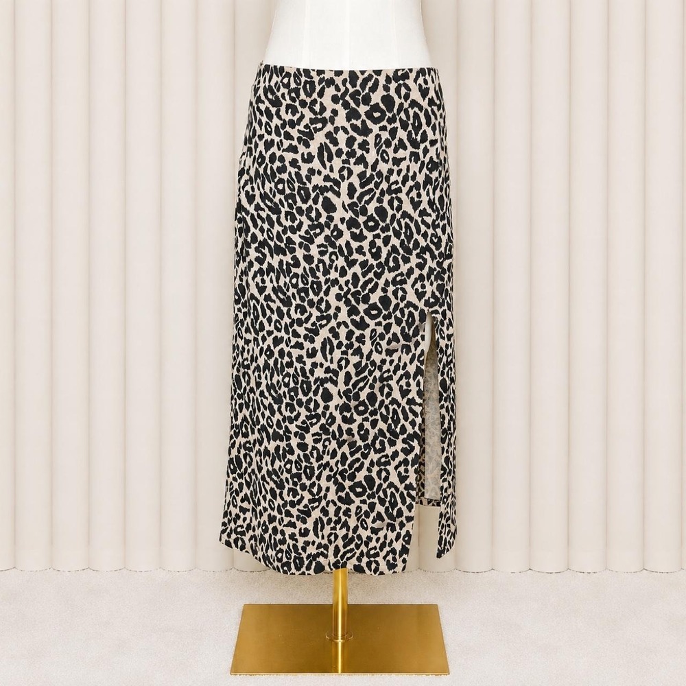 Y2k Boohoo Leopard Print Midi Skirt
